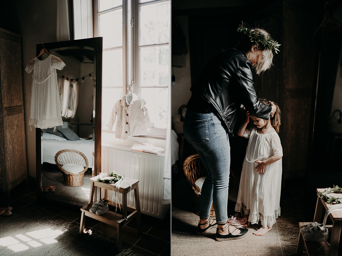 préparatifs mariée Mariage bohème Loire Angers