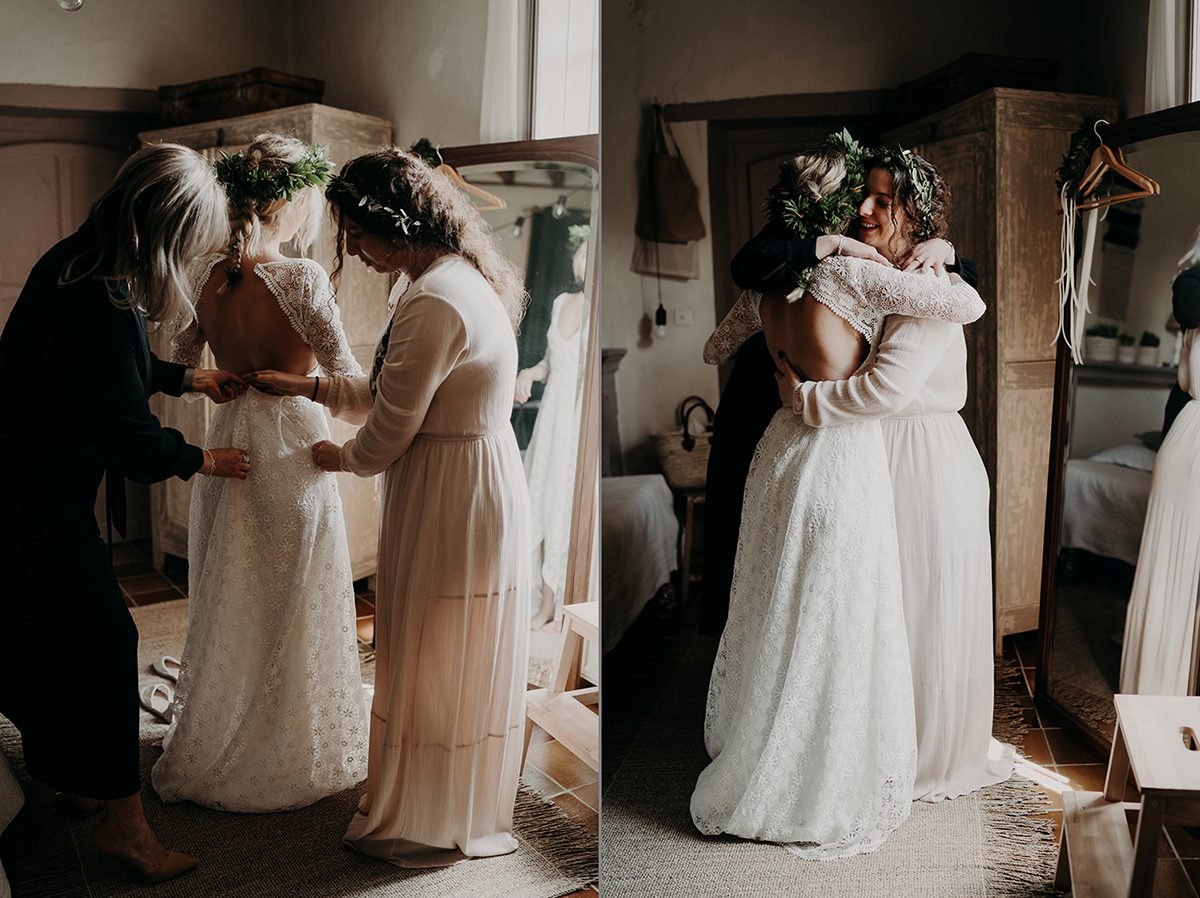 habillage mariée Mariage bohème Loire Angers