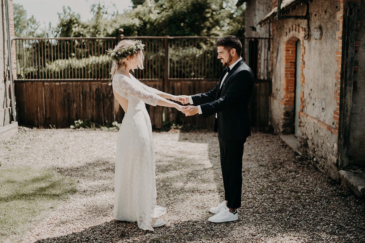 découverte mariés cérémonie laïque Mariage bohème Loire Angers