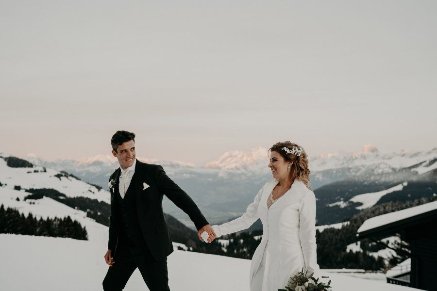 mariage suisse, mariés dans la neige, switzerland wedding