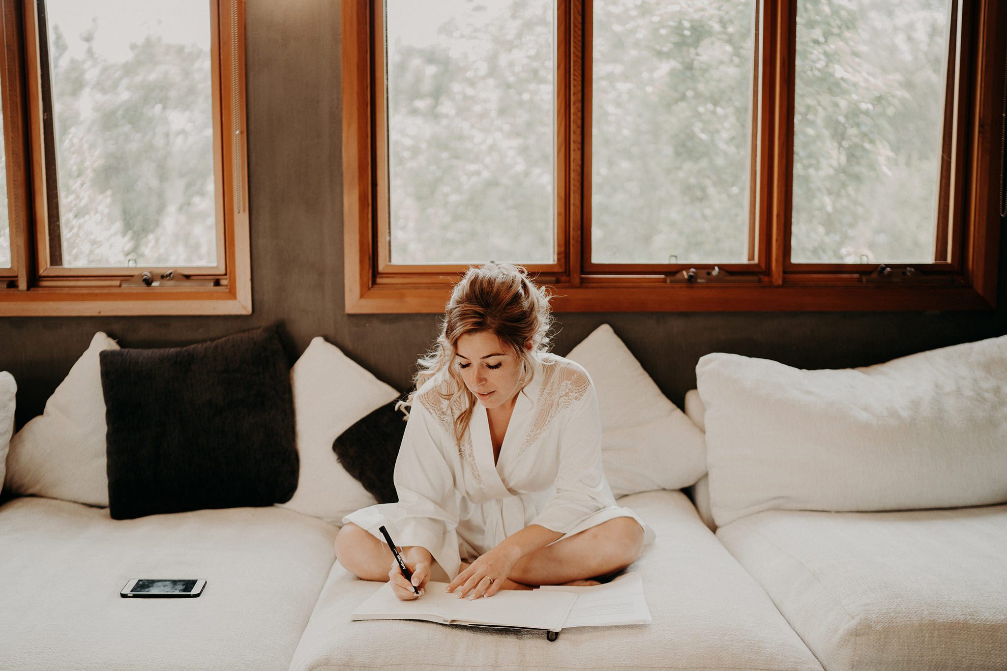 sydney boho elegant wedding. bride writing her vows