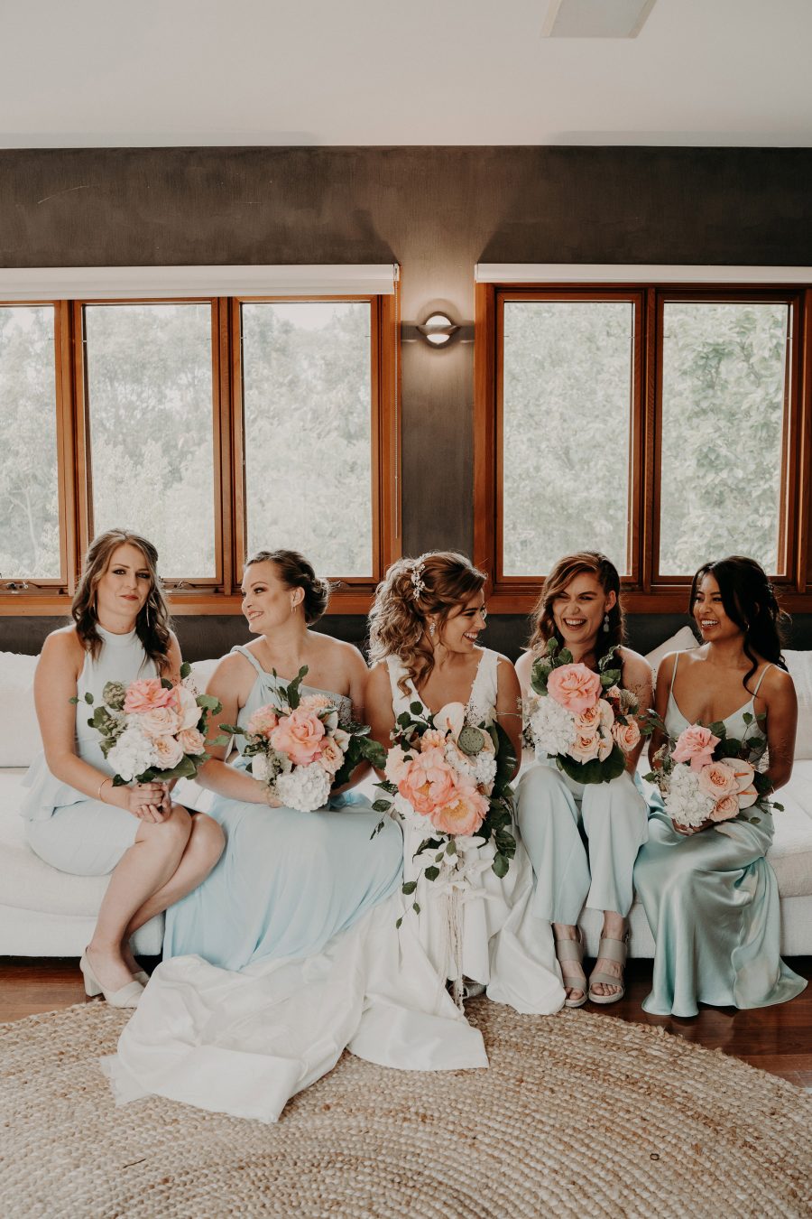 sydney boho elegant wedding. bridal party, bridesmaids