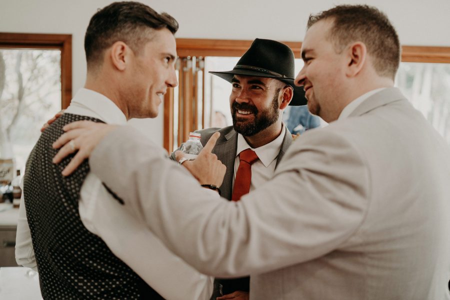 sydney boho elegant wedding. groom getting ready