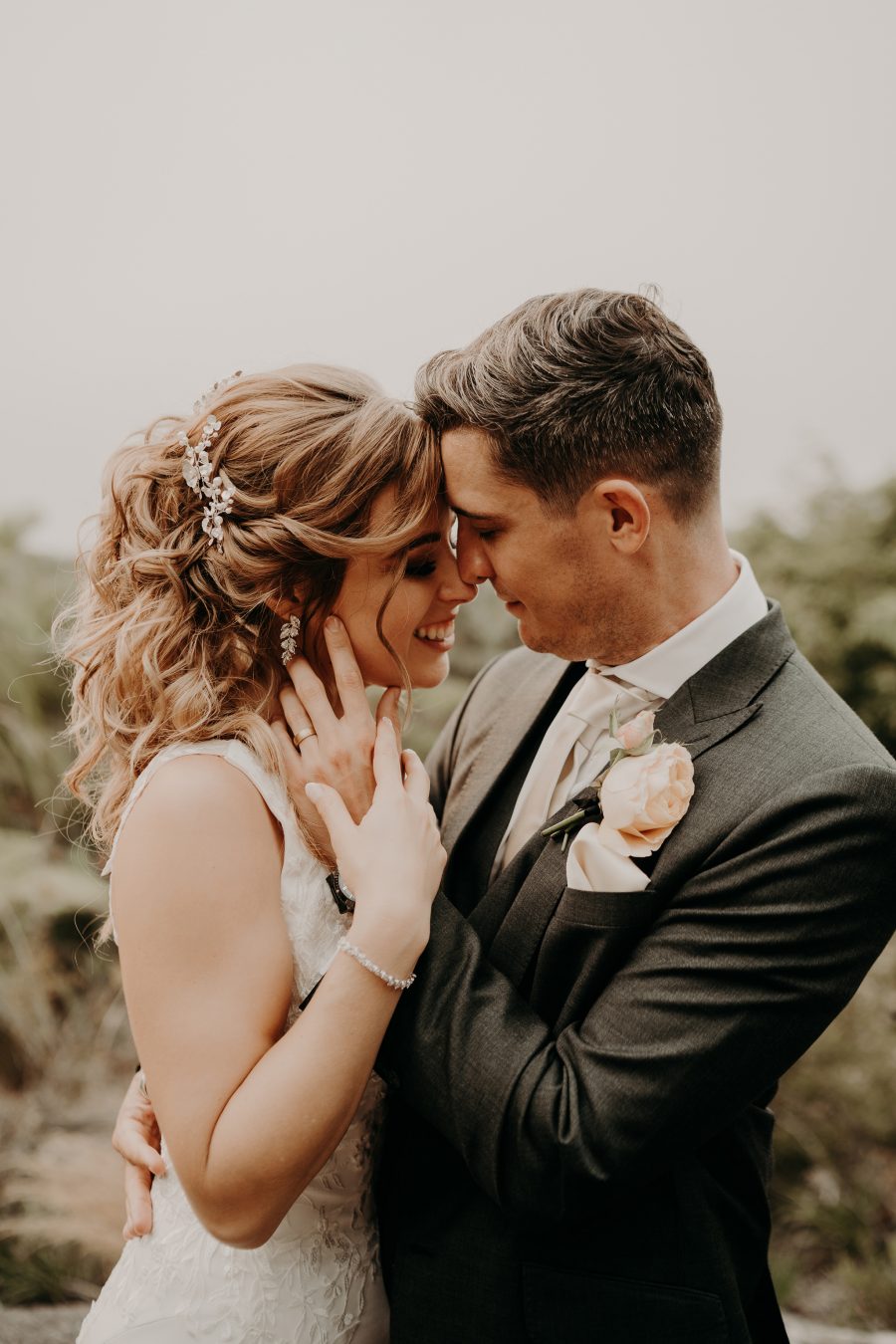 sydney boho elegant wedding. bride and groom portrait