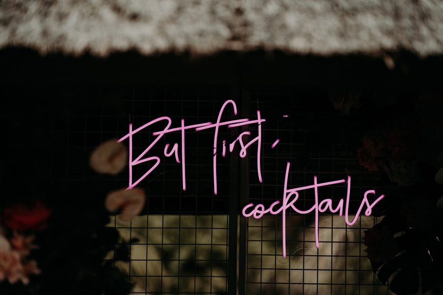 sydney boho elegant wedding. neon sign