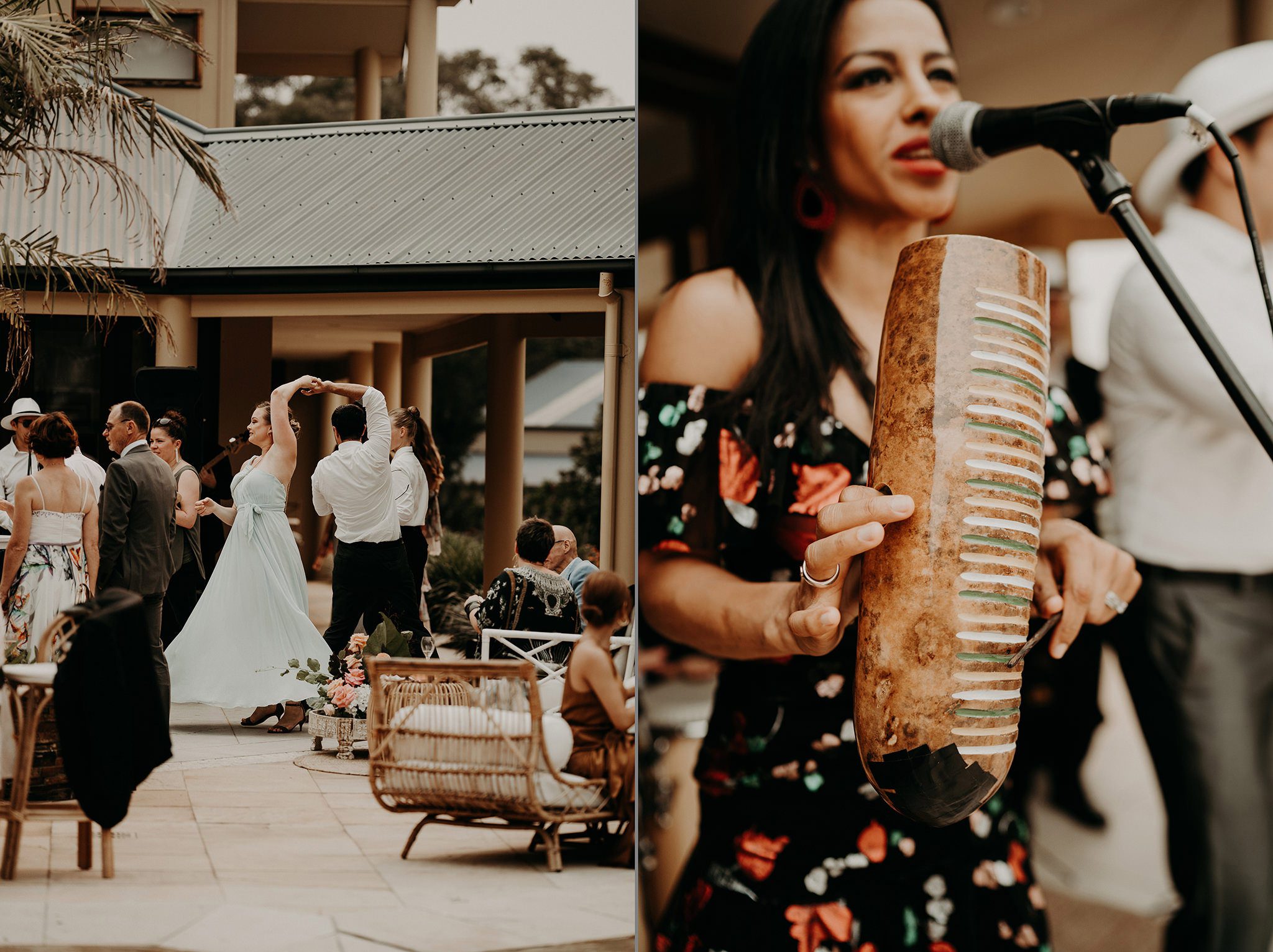 sydney boho elegant wedding. live band and guests dancing