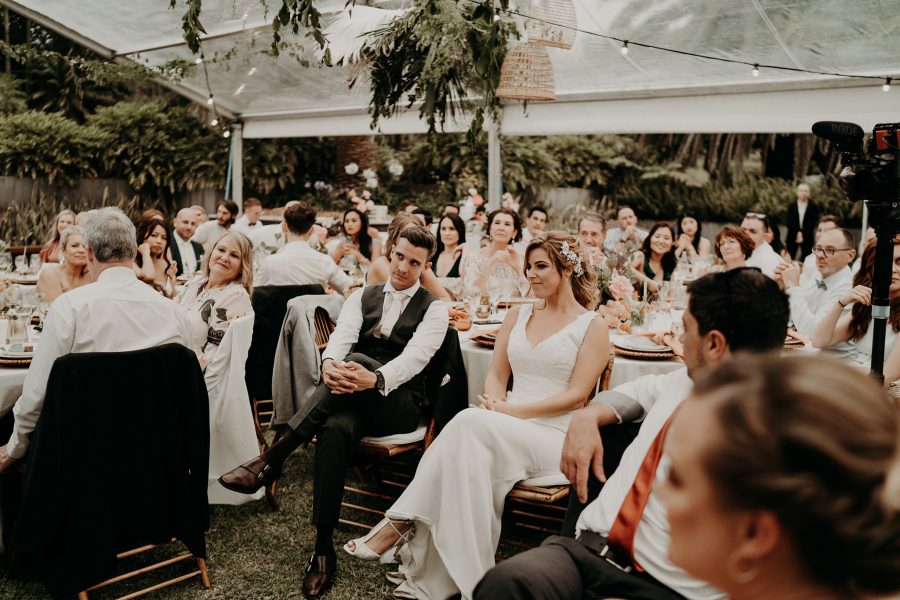 sydney boho elegant wedding. diner speach