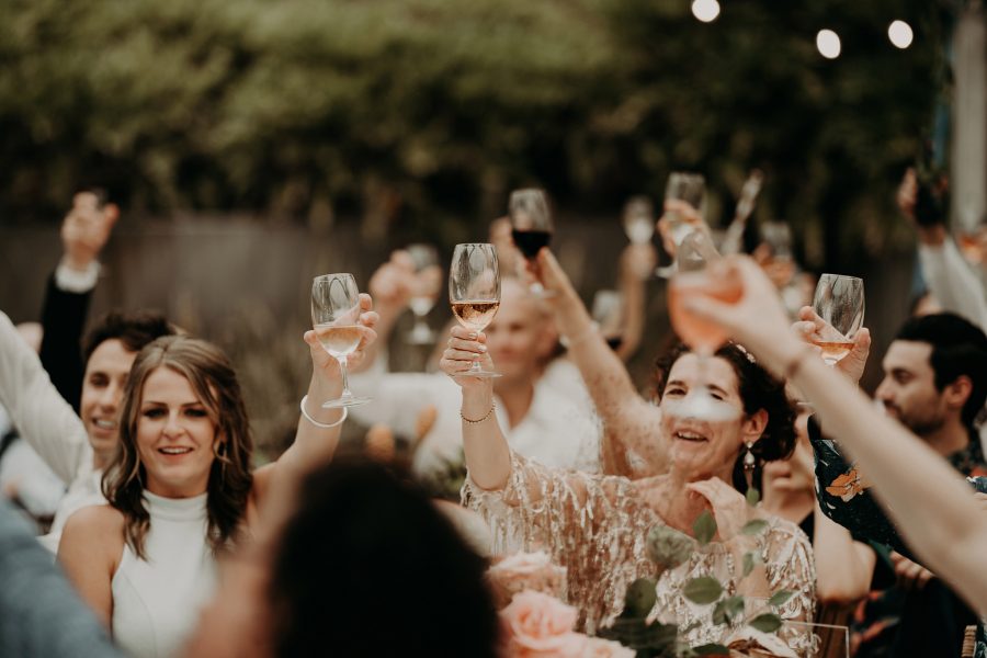 sydney boho elegant wedding. dinner toast