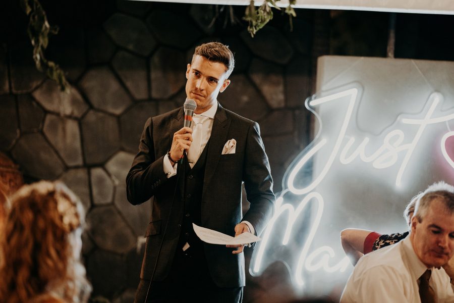 sydney boho elegant wedding. groom speech